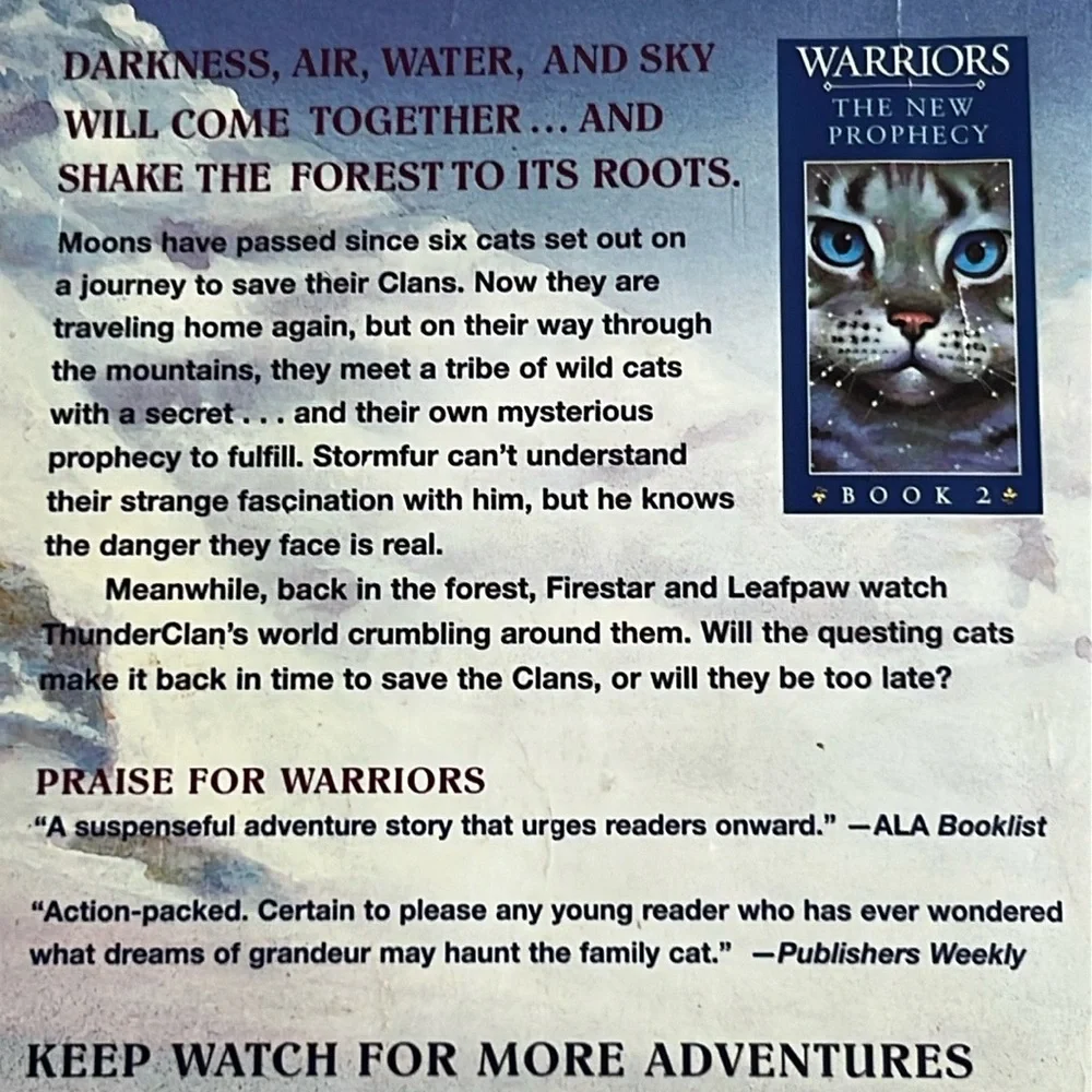 🌞 Warriors 5 different books from The New Prophecy series by Erin Hunter